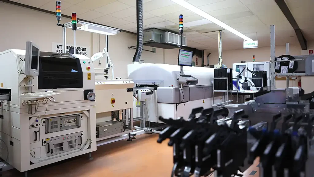 ligne de production CMS pour la fabrication de cartes électroniques en série dans l'usine SNEES